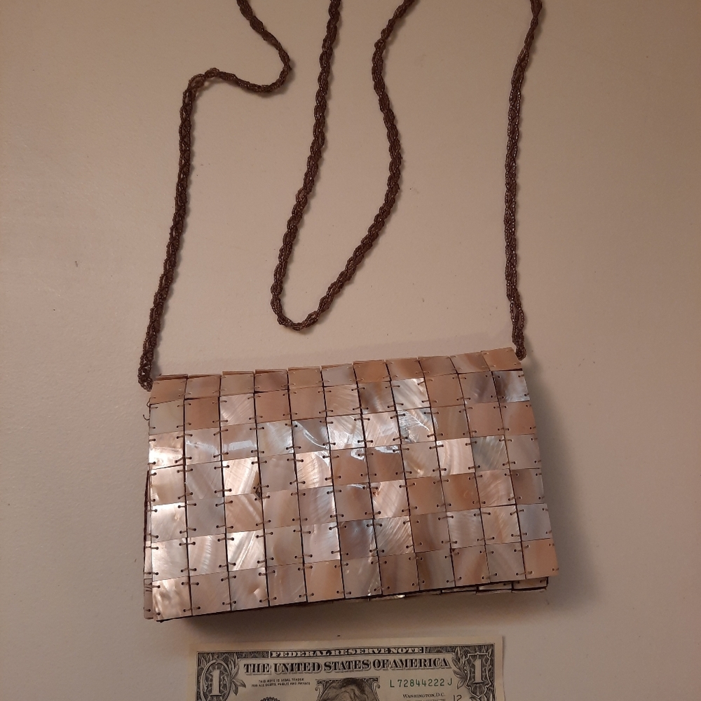 Small clutch,makeup ba c. Mother of pearl.